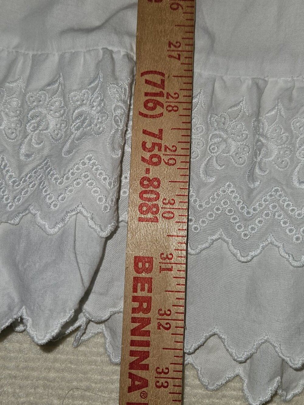 Vintage Ralph Lauren Jeans Co White Tiered Cotton Boho Prairie Maxi Skirt - 10 - Picture 5 of 5